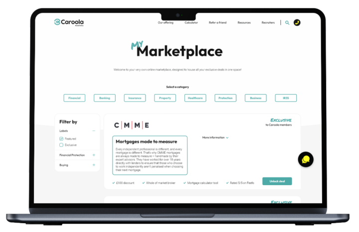 My Marketplace website shown on a laptop