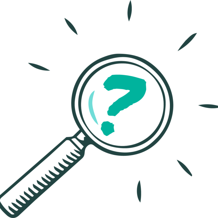 Illustration of a magnifying glass with a question mark