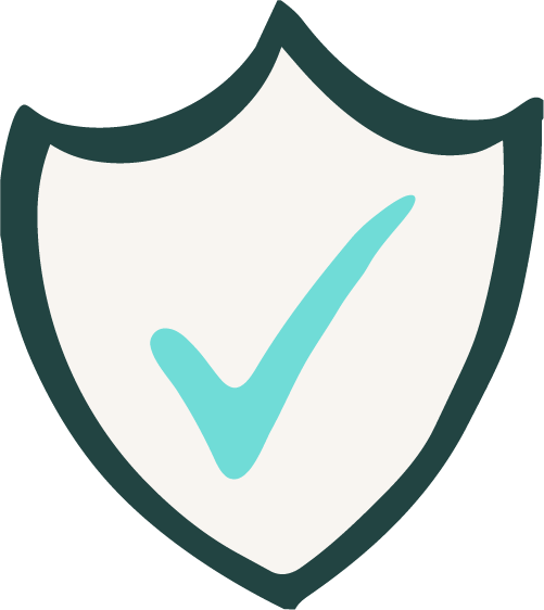 Shield with tick icon