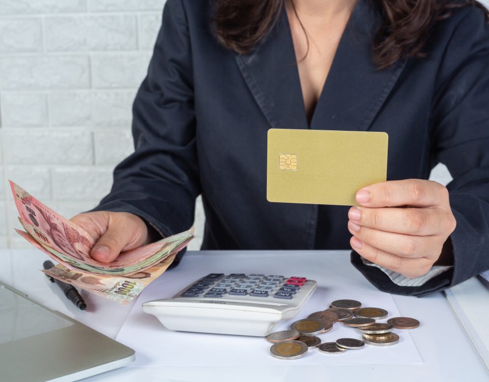 Woman counting money